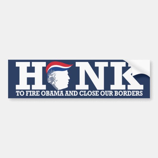 Honk to fire Obama - White ReTrumplican Design -.p Autoaufkleber (Vorne)