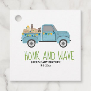Honk & Wave Drive Thru Baby Dusche Blue Truck Geschenkanhänger