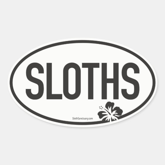 Honk, wenn du Liebe SLOTHS? Ovaler Aufkleber (Vorderseite)