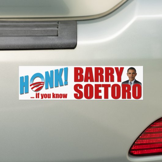 Honk, wenn Sie Barry Soetoro kennen Autoaufkleber (Auf Auto)
