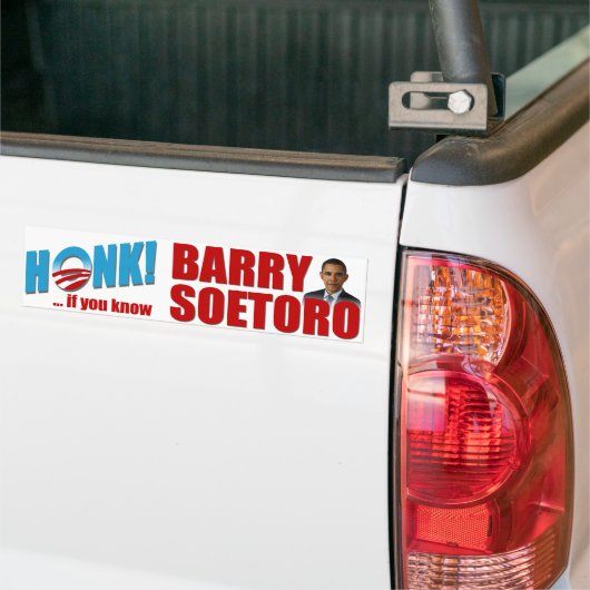Honk, wenn Sie Barry Soetoro kennen Autoaufkleber (Auf Lkw)