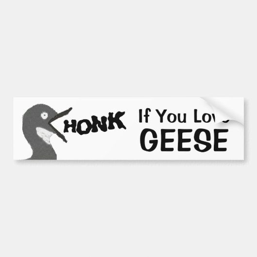 HONK, wenn Sie Gänse Liebe (mit Bild) Autoaufkleber (Vorne)