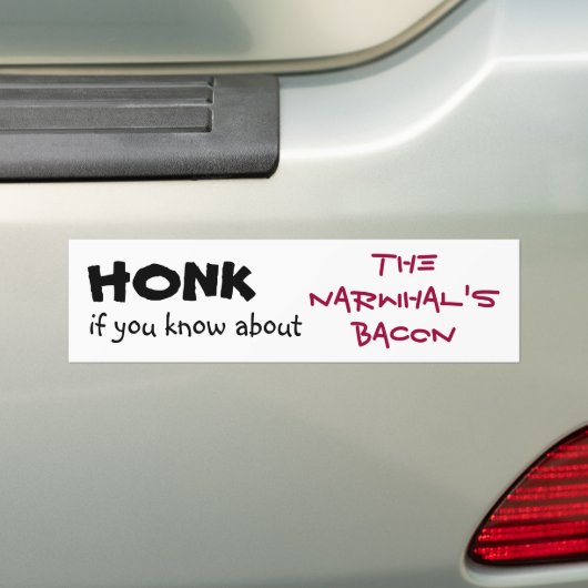 Honk, wenn Sie in dem des Narwhals Speck Autoaufkleber (Auf Auto)