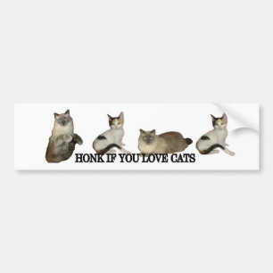 Honk wenn Sie Liebe-Katzen Autoaufkleber