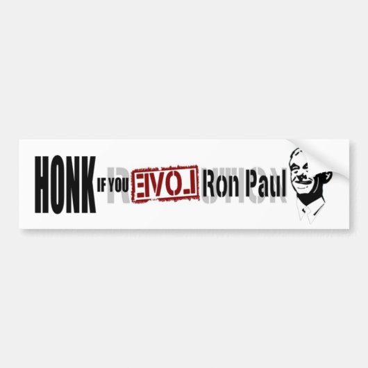 HONK wenn Sie LIEBE Ron Paul! Autoaufkleber (Vorne)