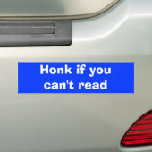Honk, wenn Sie nicht lesen können Autoaufkleber (Auf Auto)