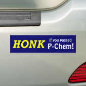 HONK, wenn Sie P-Chem führten! (Gelb/Blau) Autoaufkleber (Auf Auto)