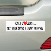 Honk wenn u-Liebe Jesus Autoaufkleber (Auf Auto)
