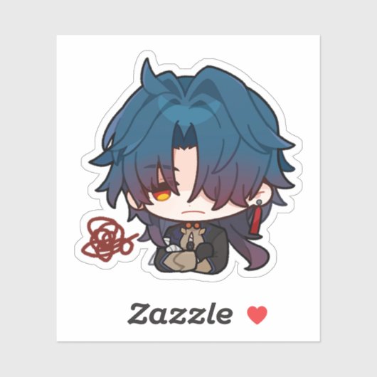 Honkai Star Rail Chibi Blade Annoyed Sticker (Blatt)