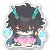 Honkai Star Rail Chibi Dan Heng IL Lotus Sticker (Vorderseite)