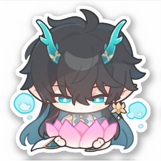 Honkai Star Rail Chibi Dan Heng IL Lotus Sticker (Vorderseite)