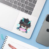 Honkai Star Rail Chibi Dan Heng IL Lotus Sticker (Laptop mit iPhone)