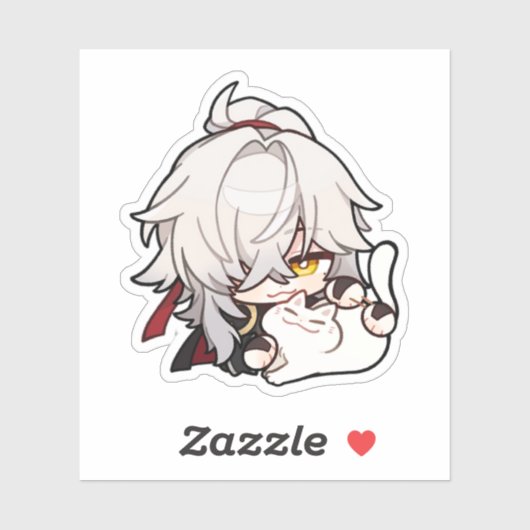 Honkai Star Rail Chibi Jing Yuan Kitty Sticker (Blatt)