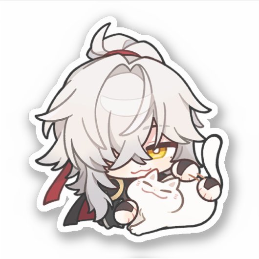 Honkai Star Rail Chibi Jing Yuan Kitty Sticker (Vorderseite)