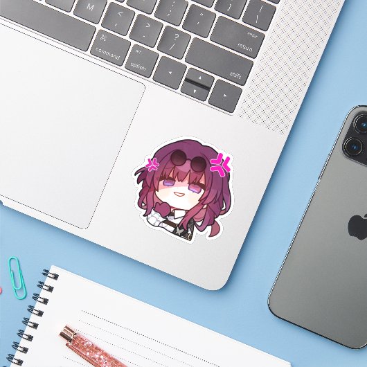 Honkai Star Rail Chibi Kafka Sticker (Laptop mit iPhone)