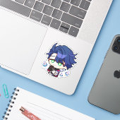 Honkai Star Rail Chibi Sampo Aufkleber (Laptop mit iPhone)