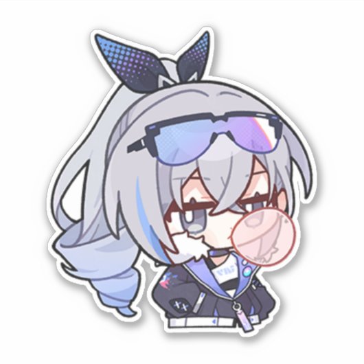 Honkai Star Rail Chibi Silver Wolf Aufkleber (Vorderseite)
