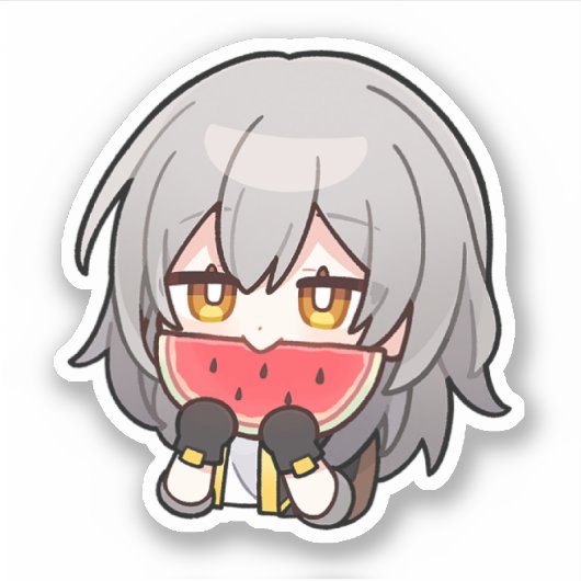 Honkai Star Rail Chibi Stelle Watermelon Sticker (Vorderseite)