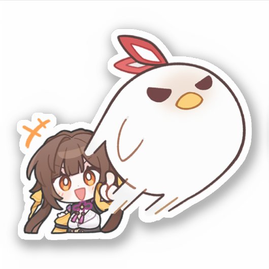 Honkai Star Rail Chibi Sushang Phoenix Sticker (Vorderseite)