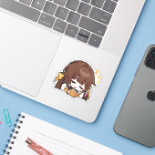 Honkai Star Rail Chibi Sushang studiert Sticker (Laptop mit iPhone)