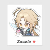Honkai Star Rail Chibi Yanqing No Money Sticker (Blatt)