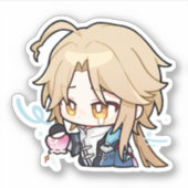Honkai Star Rail Chibi Yanqing No Money Sticker (Vorderseite)