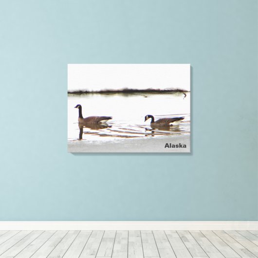 Honkers - Kanada - Gänse Leinwanddruck (Insitu (Holzboden))