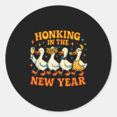Honking In The New Year 2026 Funny Duck Gift  Runder Aufkleber (Vorderseite)