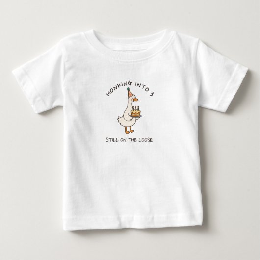 Honking Into Birthday Goose Funny Custom Age Baby T-shirt (Vorderseite)