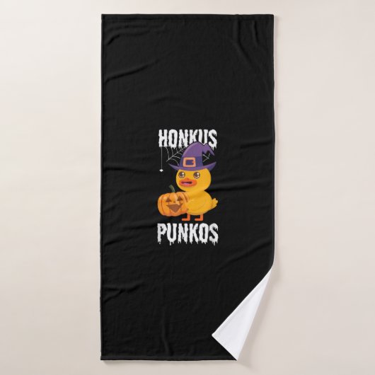 Honkus Ponkus Funny Duck Halloween Hexendesign Badehandtuch (Badehandtuch)