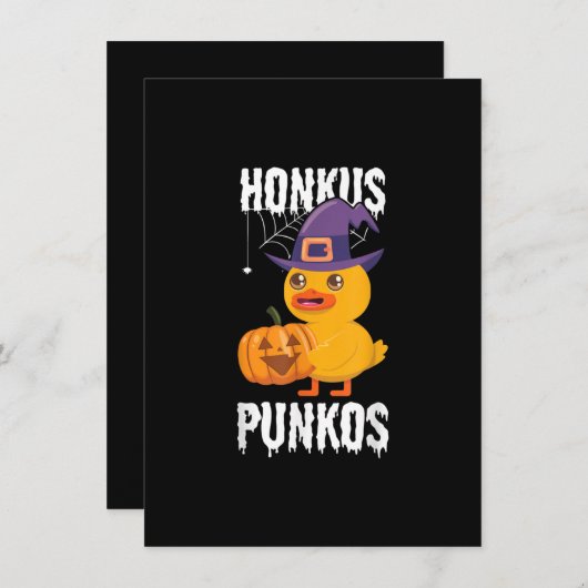 Honkus Ponkus Funny Duck Halloween Hexendesign Einladung (Vorne/Hinten)