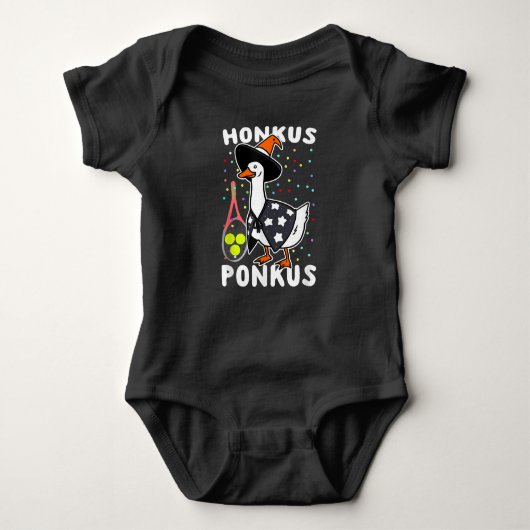 Honkus Ponkus Funny Goose Halloween Kostüm Tennis Baby Strampler (Vorderseite)