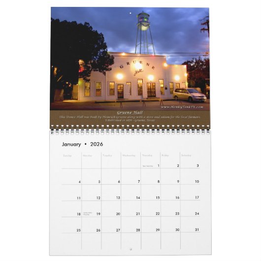 Honky Tonk Texas Tanz-Hall-Kalender Kalender (Jan 2026)