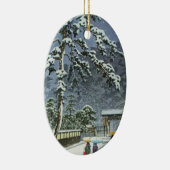 Honmonji Tempel im Schnee - Kawase Hasui 川瀬巴水 Keramikornament (Rechts)