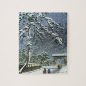 Honmonji Tempel im Schnee - Kawase Hasui 川瀬巴水 Puzzle (Vertikal)