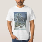 Honmonji Tempel im Schnee - Kawase Hasui 川瀬巴水 T-Shirt (Vorderseite)
