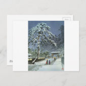 Honmonji Temple in Snow - Kawase Hasui 川 瀬 巴 Postkarte (Vorne/Hinten)