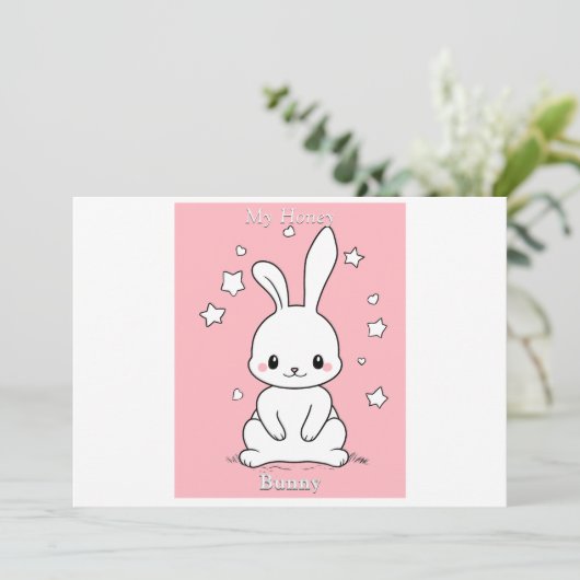 Honney Bunny Dankeskarte (Stehend Vorderseite)