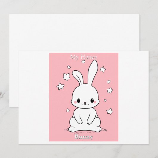 Honney Bunny Dankeskarte (Vorne/Hinten)