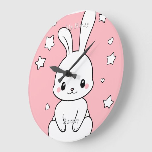 Honney Bunny Große Wanduhr (Winkel)