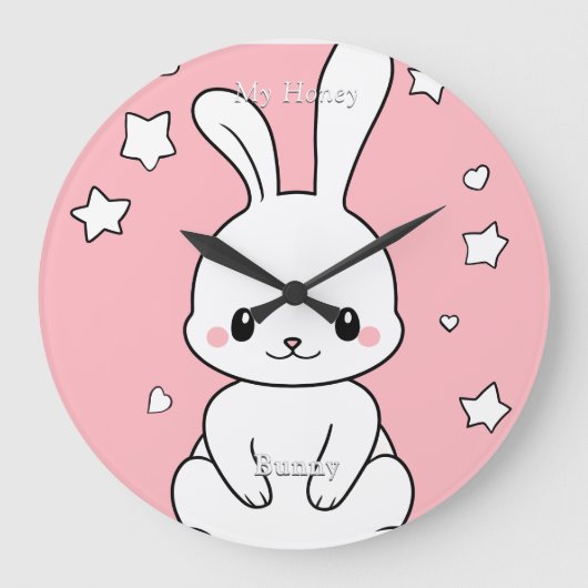 Honney Bunny Große Wanduhr (Vorderseite)
