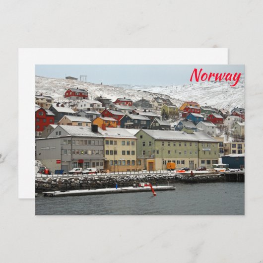 Honningsvag, Norwegen-Karte (Vorne/Hinten)