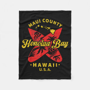 Honolua Bay Hawaii Strand Surfen Vintage Retro Fleecedecke