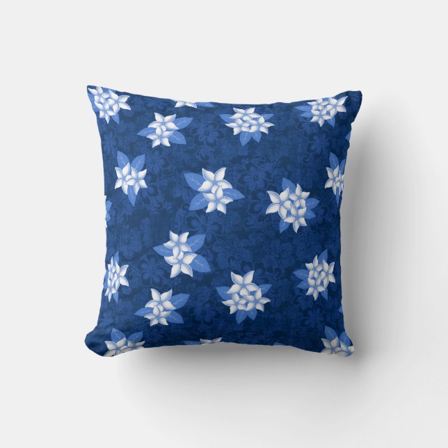 Honolua Plumeria Hawaiian Tropical Print Kissen (Vorderseite)