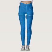 Honolulu Blue Leather & Seam Chic Custom Initial Leggings (Vorderseite)