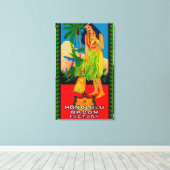 Honolulu Broom Handle LabelHonolulu, HI Leinwanddruck (Insitu (Holzboden))