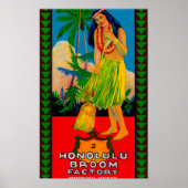 Honolulu Broom Handle LabelHonolulu, HI Poster (Vorne)