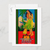 Honolulu Broom Handle LabelHonolulu, HI Postkarte (Vorne/Hinten)