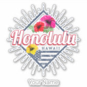 Honolulu City Hawaii United Staaten Vintag USA Aufkleber (Vorderseite)