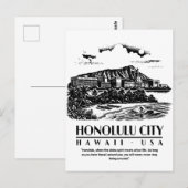 Honolulu City Hawaii USA Postkarte (Vorne/Hinten)